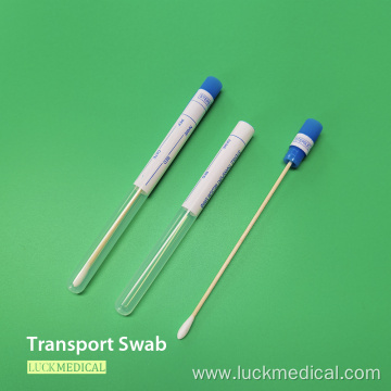 Transport Swab in Tube Wooden Stick Cotton Tip